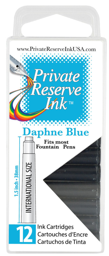 Private Reserve Ink Cartridges - Box of 12 - Daphne Blue