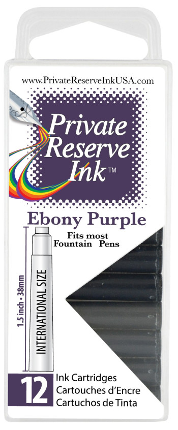 Private Reserve Ink Cartridges - Box of 12 - Ebony Purple