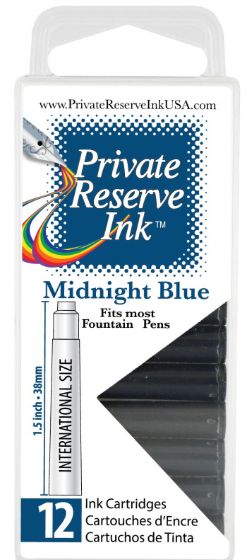 Private Reserve Ink Cartridges - Box of 12 - Midnight Blue