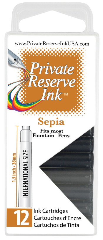 Private Reserve Ink Cartridges - Box of 12 - Sepia