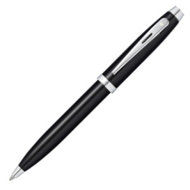 Sheaffer 100 Ballpoint Pen - Black Lacquer Chrome Trim