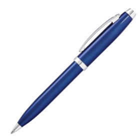 Sheaffer 100 Ballpoint Pen - Blue Lacquer Chrome Trim - Picture 1
