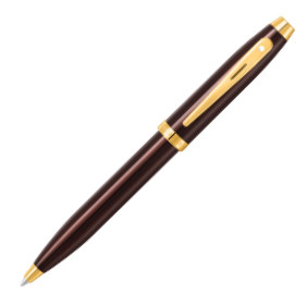 Sheaffer 100 Ballpoint Pen - Coffee Brown Gold Trim