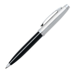 Sheaffer 100 Ballpoint Pen - Gloss Black Brushed Chrome - Picture 1