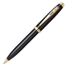 Sheaffer 100 Ballpoint Pen - Gloss Black Gold Trim