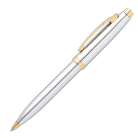 Sheaffer 100 Ballpoint Pen - Medalist Chrome & Gold (Clamshell) - Picture 1