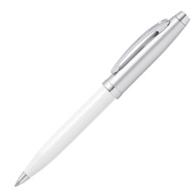 Sheaffer 100 Ballpoint Pen - White Lacquer Brushed Chrome - Picture 1