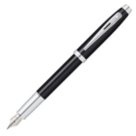 Sheaffer 100 Fountain Pen - Black Lacquer Chrome Trim