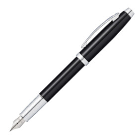 Sheaffer 100 Fountain Pen - Black Lacquer Chrome Trim - Picture 1