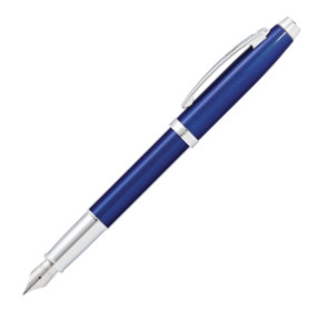 Sheaffer 100 Fountain Pen - Blue Lacquer Chrome Trim - Picture 1