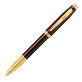 Sheaffer 100 Fountain Pen - Coffee Brown Gold Trim