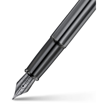 Sheaffer 100 Fountain Pen - Ionic Shiny Dark Grey Gunmetal with PVD Trim - Picture 2