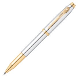 Sheaffer 100 Rollerball Pen - Bright Chrome Gold Trim