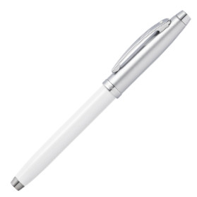 Sheaffer 100 Rollerball Pen - White Lacquer Brushed Chrome - Picture 2