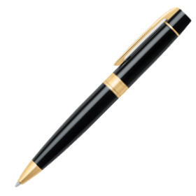Sheaffer 300 Ballpoint Pen Gift Set - Gloss Black Gold Trim with Table Clock - Picture 2