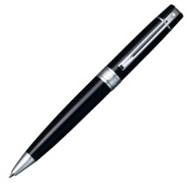 Sheaffer 300 Rollerball & Ballpoint Pen Set - Gloss Black Chrome Trim - Picture 2
