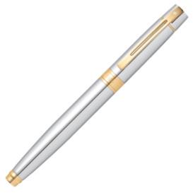 Sheaffer 300 Rollerball Pen - Medalist Chrome & Gold - Picture 2