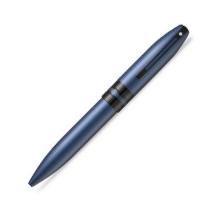 Sheaffer Icon Ballpoint Pen - Metallic Blue Lacquer Gloss Black PVD Trim - Picture 1