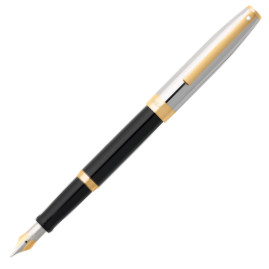 Sheaffer Sagaris Fountain Pen - Black Lacquer Chrome & Gold
