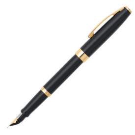 Sheaffer Sagaris Fountain Pen - Gloss Black Gold Trim - Picture 1