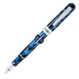 Conklin Mark Twain Crescent Filler Fountain Pen - Vintage Blue Chrome Trim