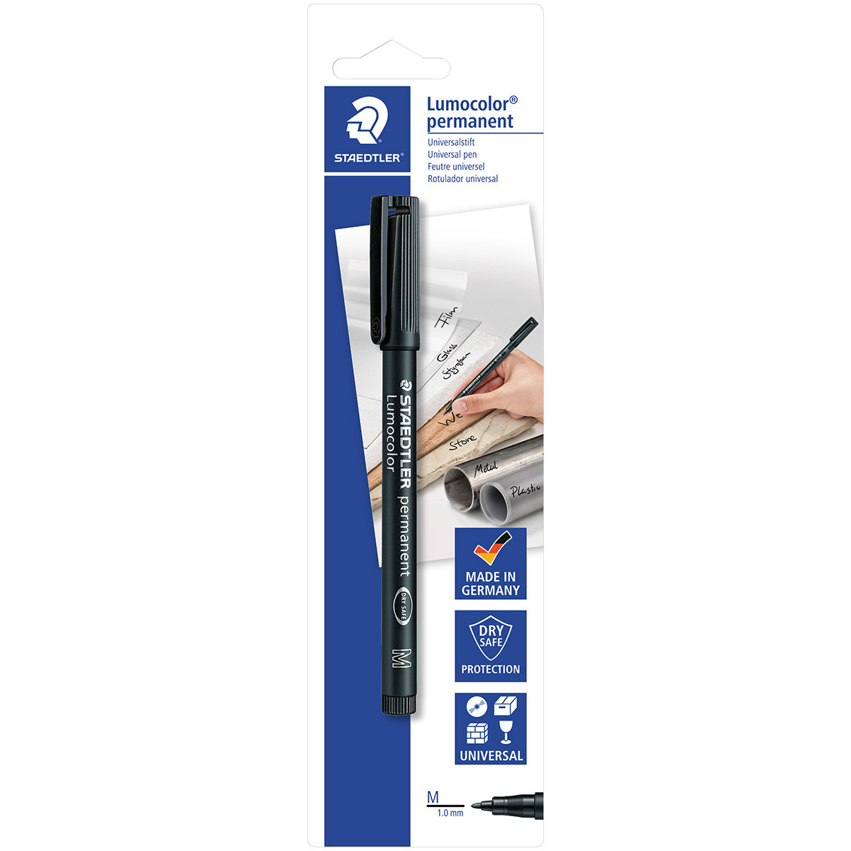 Staedtler Lumocolor Permanent Pen - Medium - Black (Blister of 1)