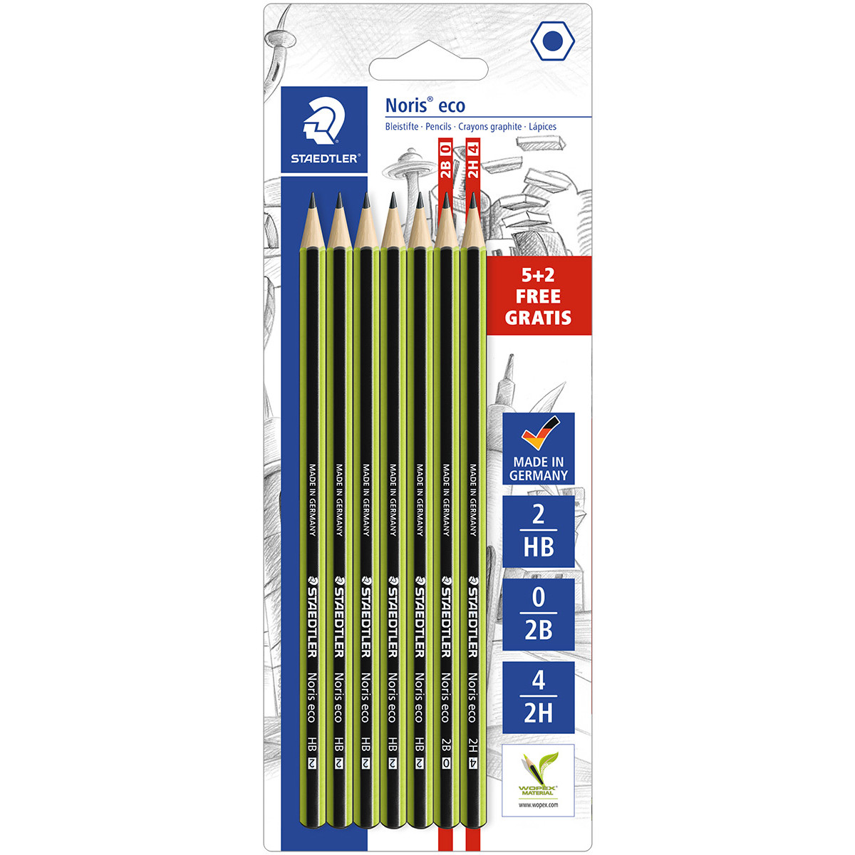 Staedtler Noris Eco Pencils - Assorted Degrees (Blister of 7)