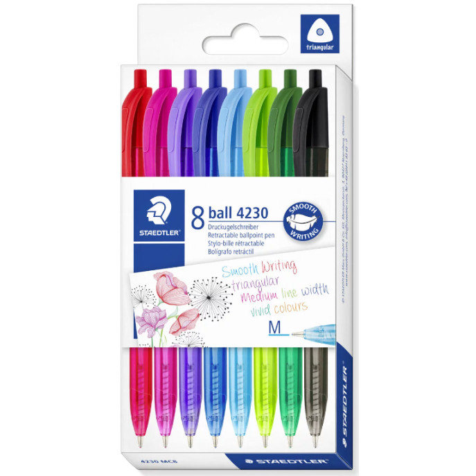Staedtler 4230 Ballpoint Pen - Assorted Colours (Pack of 8)