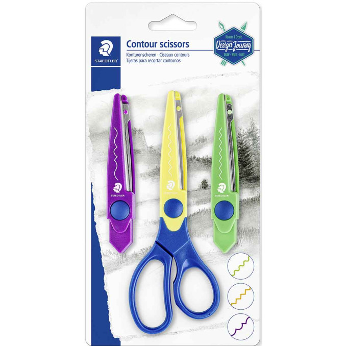 Staedtler Contour Scissors - 3 Assorted Blades