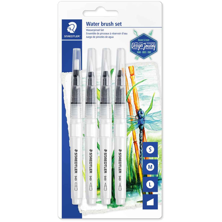 Staedtler Design Journey Water Brush Pen Set (Pack of 4)