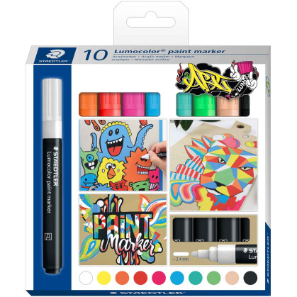 Staedtler Lumocolor Paint Markers - Assorted Colours (Pack of 10)