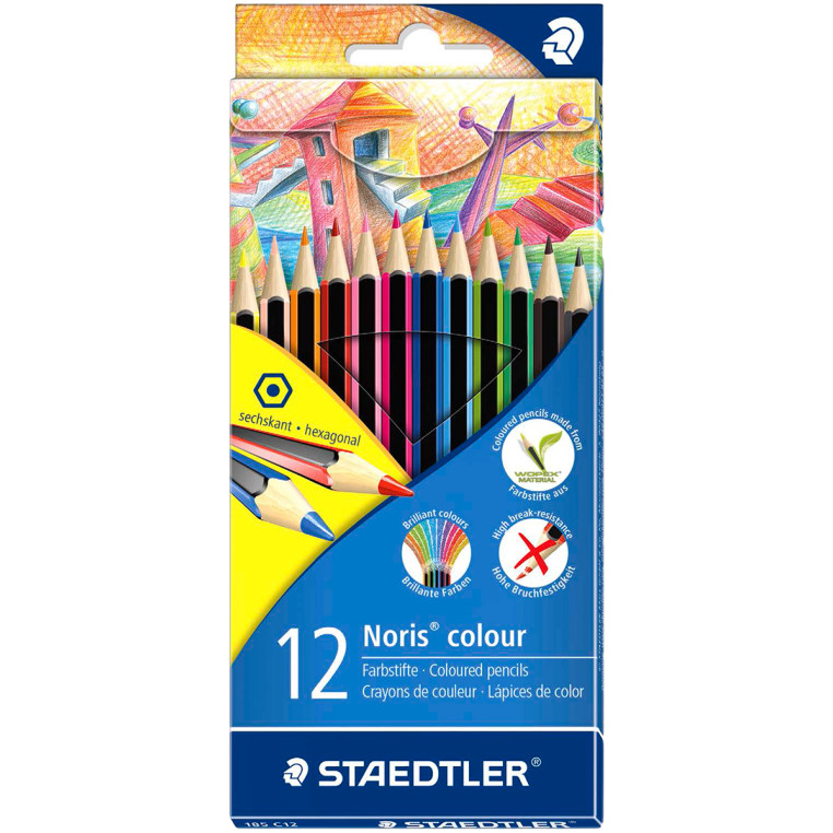 Staedtler Noris Colour Pencils - Assorted Colours (Pack of 12)