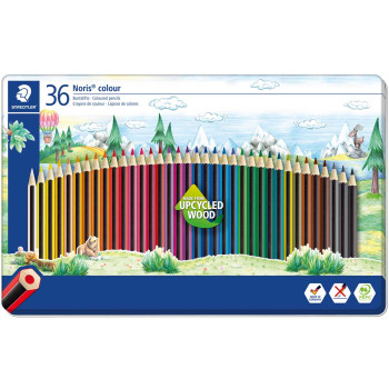 Staedtler Noris Colouring Pencils - Assorted Colours (Tin of 36)
