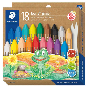 Staedtler Noris Junior Wax Crayons - Assorted Colours (Pack of 18)