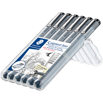 Staedtler Pigment Liner Set - Assorted Line Widths (Pack of 6) - Picture 1
