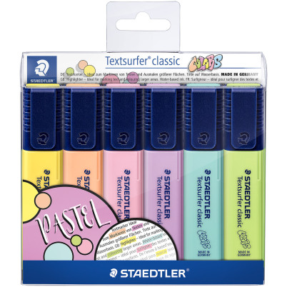 Staedtler Textsurfer Highlighter - Assorted Colours (Wallet of 6)