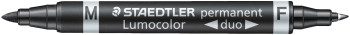 Staedtler Lumocolor Duo Permanent Marker - Bullet Tip - Black