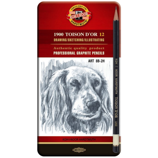 Koh-I-Noor 1912 Graphite Pencils - 8B to 2H (Tin of 12)