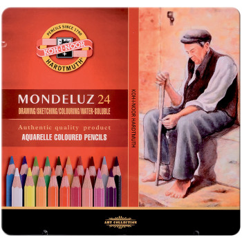 Koh-I-Noor 3724 Aquarell Coloured Pencils - Assorted Colours (Blister Tin of 24)