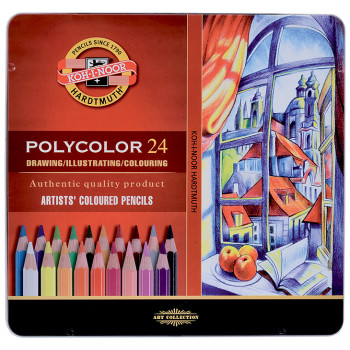 Koh-I-Noor 3824 Coloured Pencils - Assorted Colours (Tin of 24)