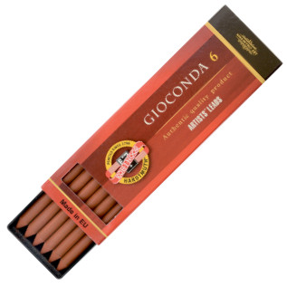 Koh-I-Noor 4373 Brown Drawing Chalks - 5.6mm x 120mm