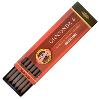 Koh-I-Noor 4377 Drawing Chalks - 5.6mm x 120mm - Sepia Light Brown