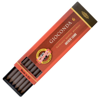 Koh-I-Noor 4378 Drawing Chalks - 5.6mm x 120mm -  Sepia Dark Brown