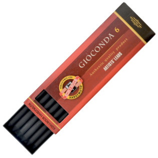 Koh-I-Noor 4869 ii Drawing Chalks - 5.6mm - Black & Graphite (Pack of 6)