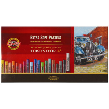 Koh-I-Noor 8556 Artist's Extra Soft Round Dry Chalks - Assorted Colours (Pack of 48)