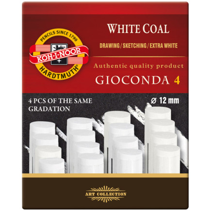 Koh-I-Noor 8692 Artificial Extra White Coals - Hard (Pack of 4)