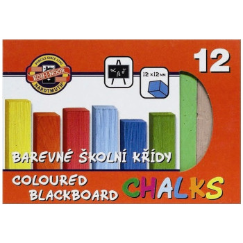 Koh-I-Noor Coloured Blackboard Chalks - Assorted Colours (Pack of 12)