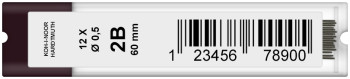 Koh-I-Noor 4152 Fine Graphite Leads - 0.5mm x 60mm - 2B (Tube of 12)