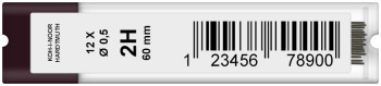 Koh-I-Noor 4152 Fine Graphite Leads - 0.5mm x 60mm - 2H (Tube of 12)