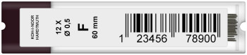 Koh-I-Noor 4152 Fine Graphite Leads - 0.5mm x 60mm - F (Tube of 12)